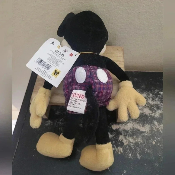 Vintage VTG Gund Mickey and Co 10" Plush Bean Bottom Mickey Mouse Plaid Shorts w - Picture 4 of 6